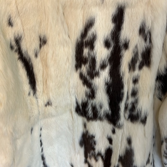 Vintage Jet Set of California 100% Real White Spotted Rabbit Fur Coat - Picture 6 of 10